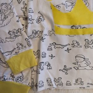 NWT NANO 2-pc Outfit Dragon Fantasy Print Yellow Trim Crown Size Unisex 12m